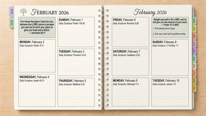 BloomBiome 2026 Daily Scripture Planner & Calendar